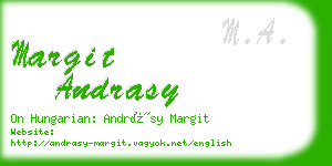 margit andrasy business card